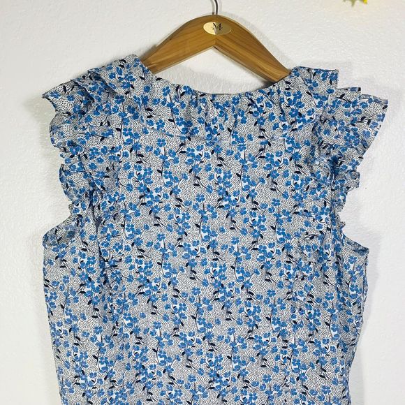 LOFT Floral Ruffle Tassel Blouse Size XL Women’s - Picture 4 of 9
